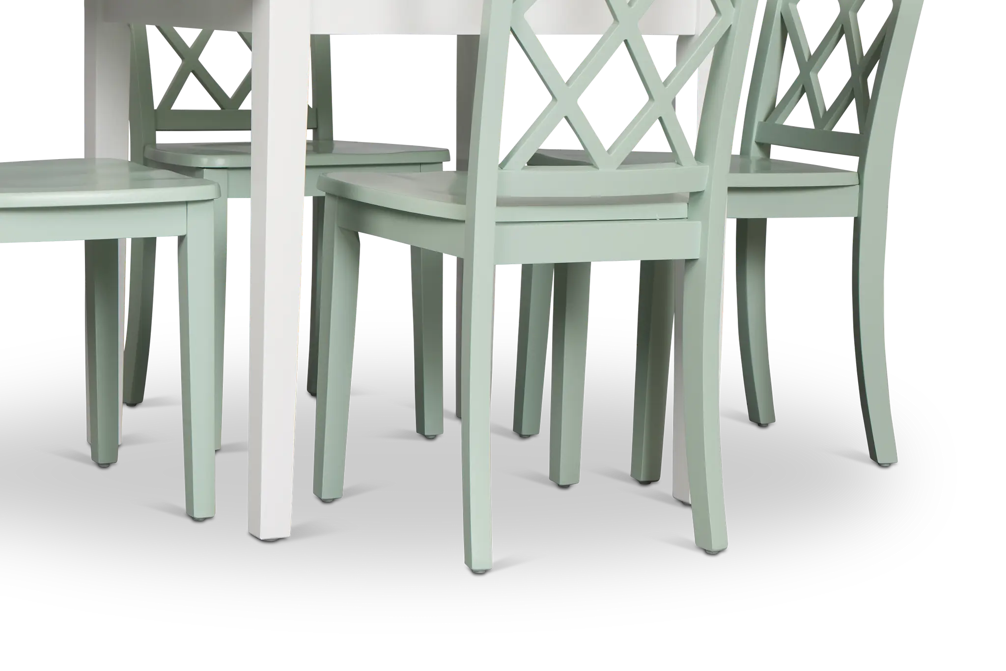 Edgartown Two-tone Rect Table & 4 Light Blue Wood Chairs Edgartown Two-tone Rect Table & 4 Light Blue Wood Chairs
