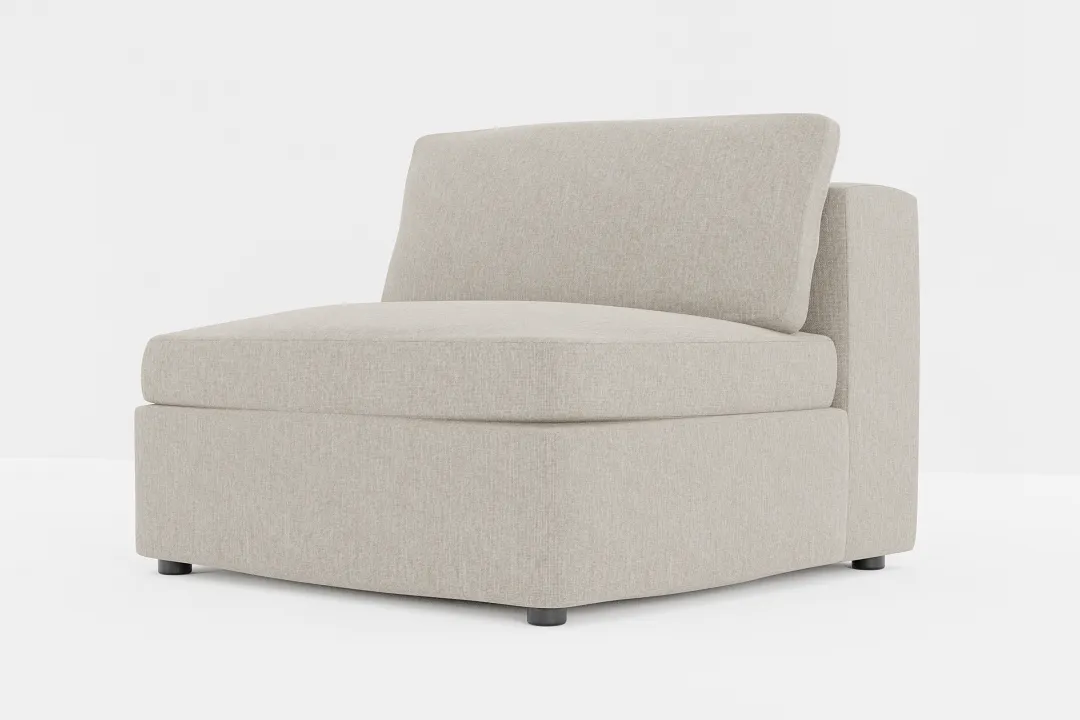 Destin Elevation Khaki Fabric Armless Chair