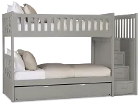 Charleston Gray Step Trundle Bunk Bed