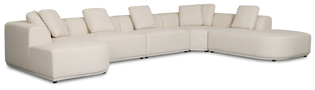 Catalina Beige Fabric Large Left Chaise Sectional