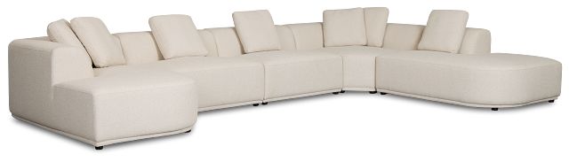 Catalina Beige Fabric Large Left Chaise Sectional