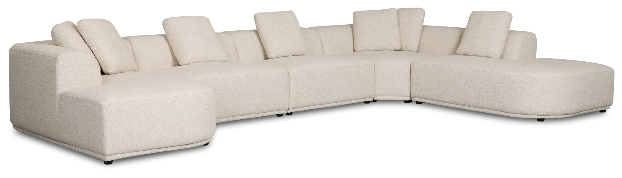 Catalina Beige Fabric Large Left Chaise Sectional