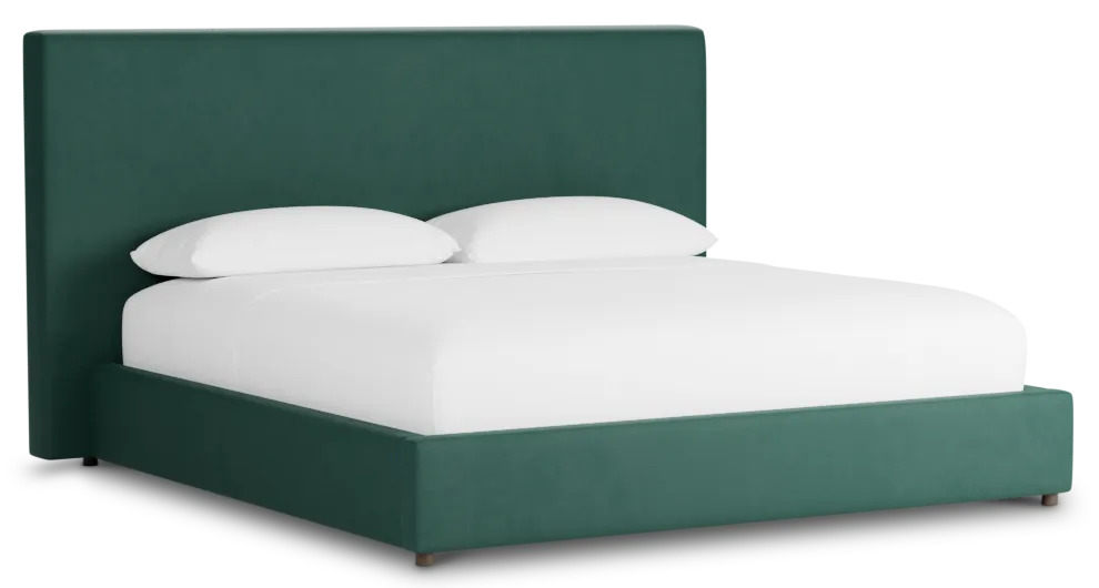 Grayton Joya Green 54" Upholstered Platform Bed
