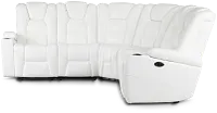 Troy White Micro Small Dual Power Reclining Two-arm Sectional