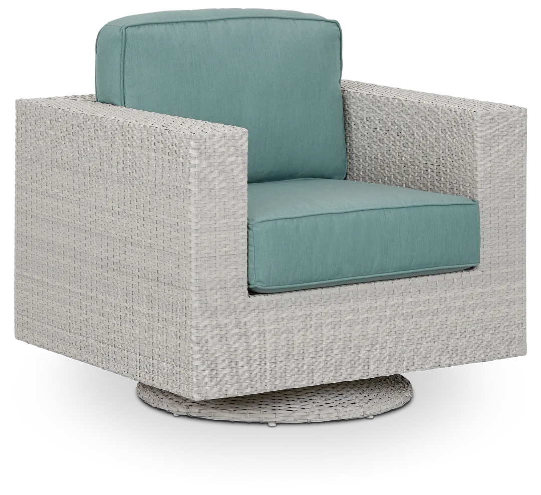 Biscayne Teal Swivel Chair