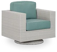 Biscayne Teal Swivel Chair