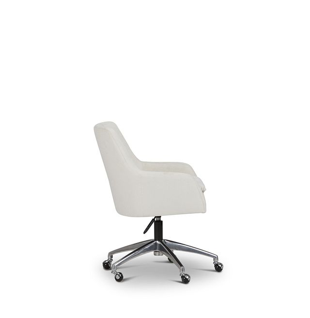 Highline White Upholstered Desk Chair (2)