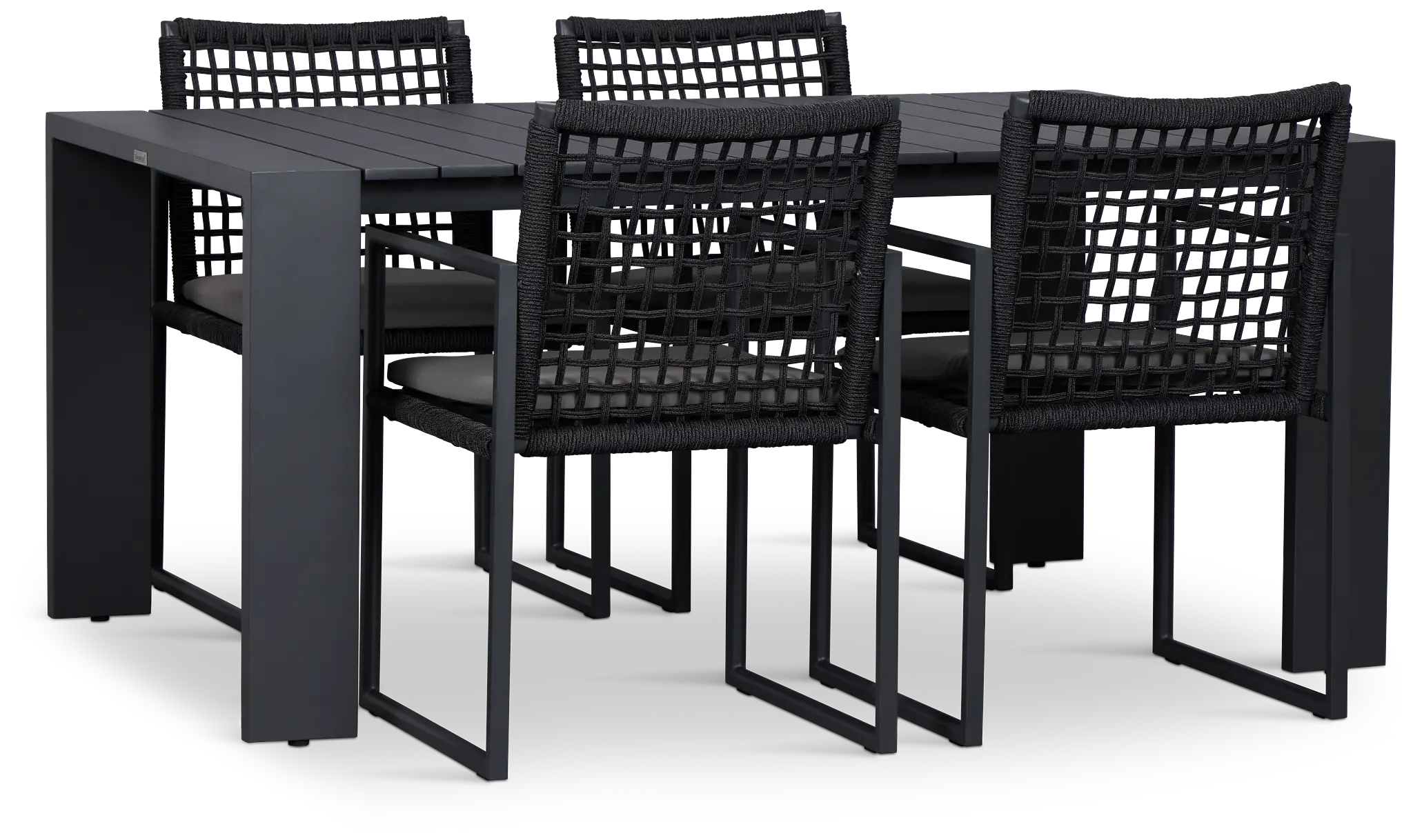 Sunrise Dark Gray 65" Rectangular Table & 4 Aluminum Arm Chairs Sunrise Dark Gray 65" Rectangular Table & 4 Aluminum Arm Chairs