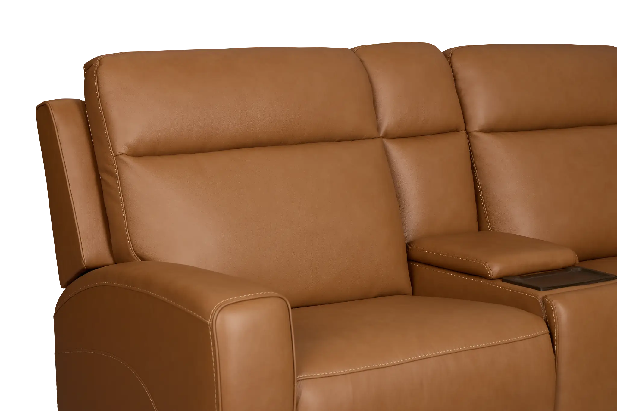 Flexsteel Belmont Medium Brown Lthr/vinyl Large Dual Power Reclining Two-arm Sectional Flexsteel Belmont Medium Brown Lthr/vinyl Large Dual Power Reclining Two-arm Sectional