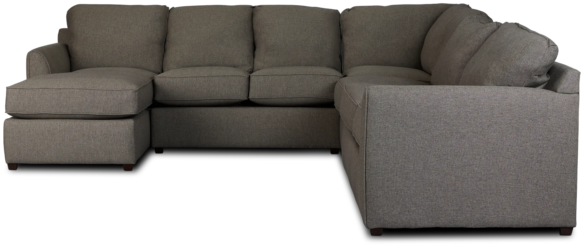 Asheville Brown Fabric Left Chaise Memory Foam Sleeper Sectional