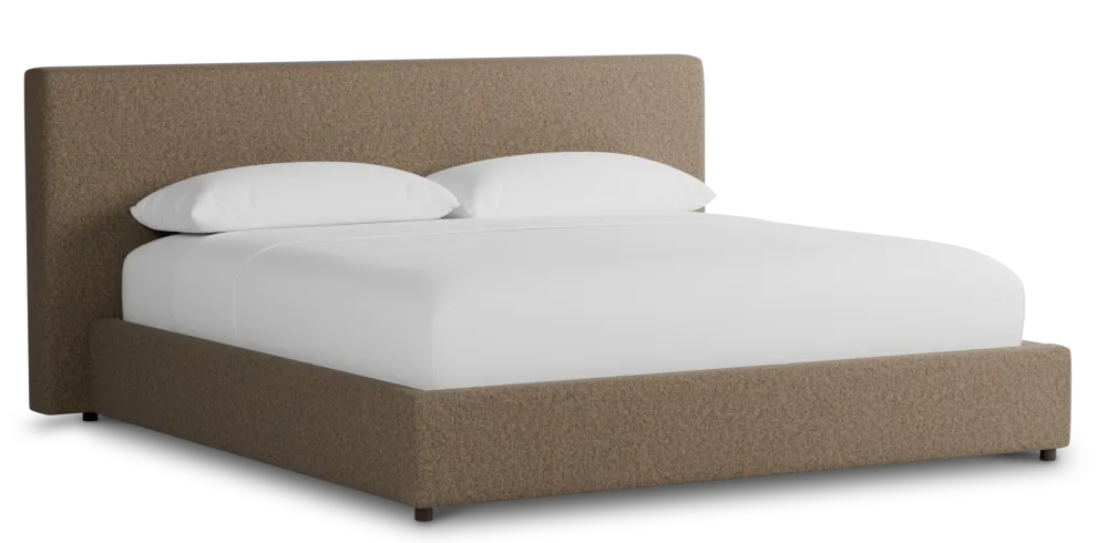 Grayton Merino Brown 44" Upholstered Platform Bed