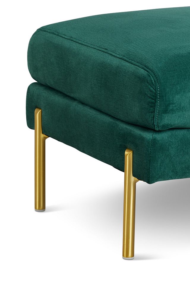 Bella Dark Green Velvet Ottoman