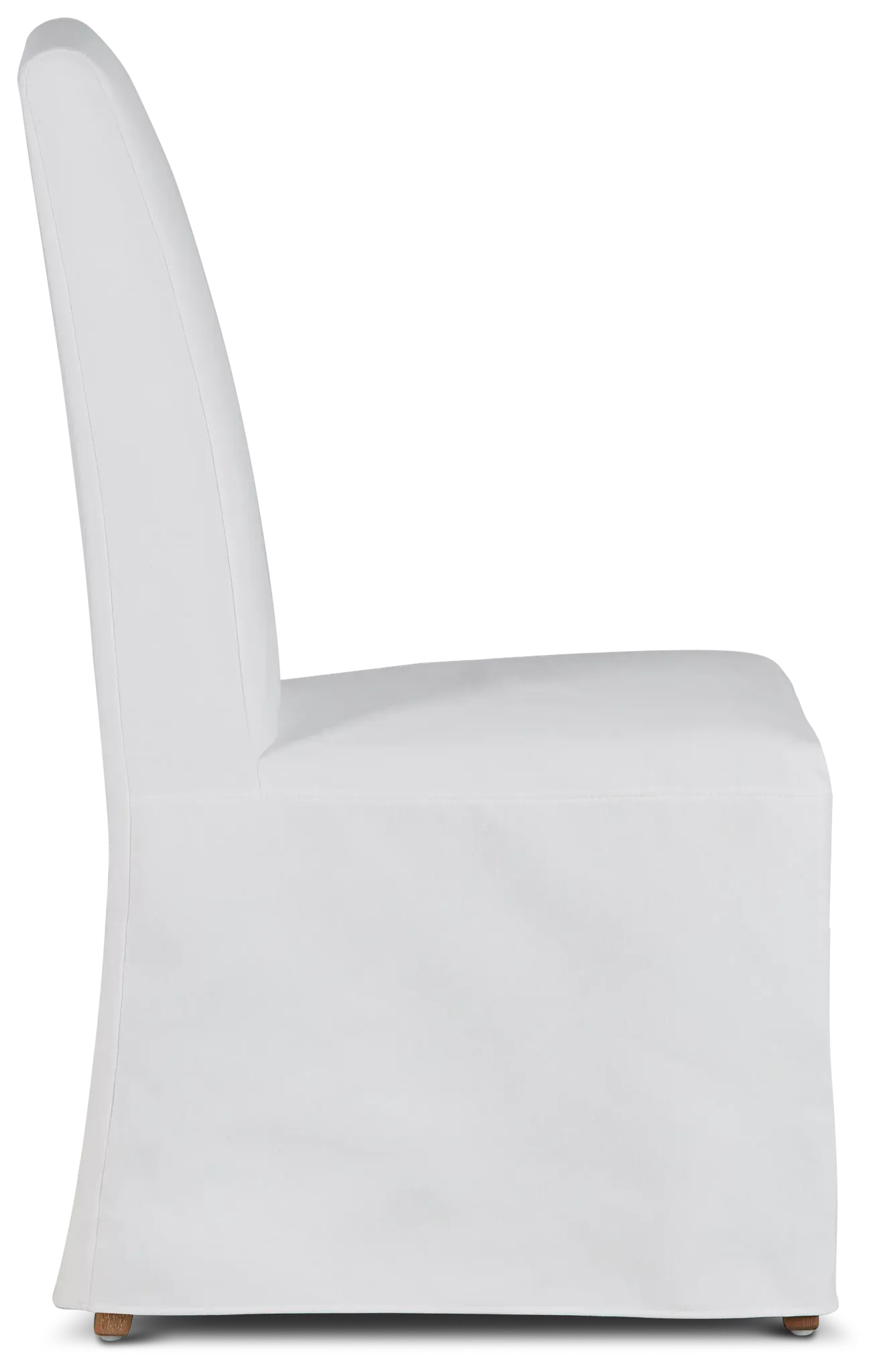 Destination White Long Slipcover Chair With Light Tone Leg