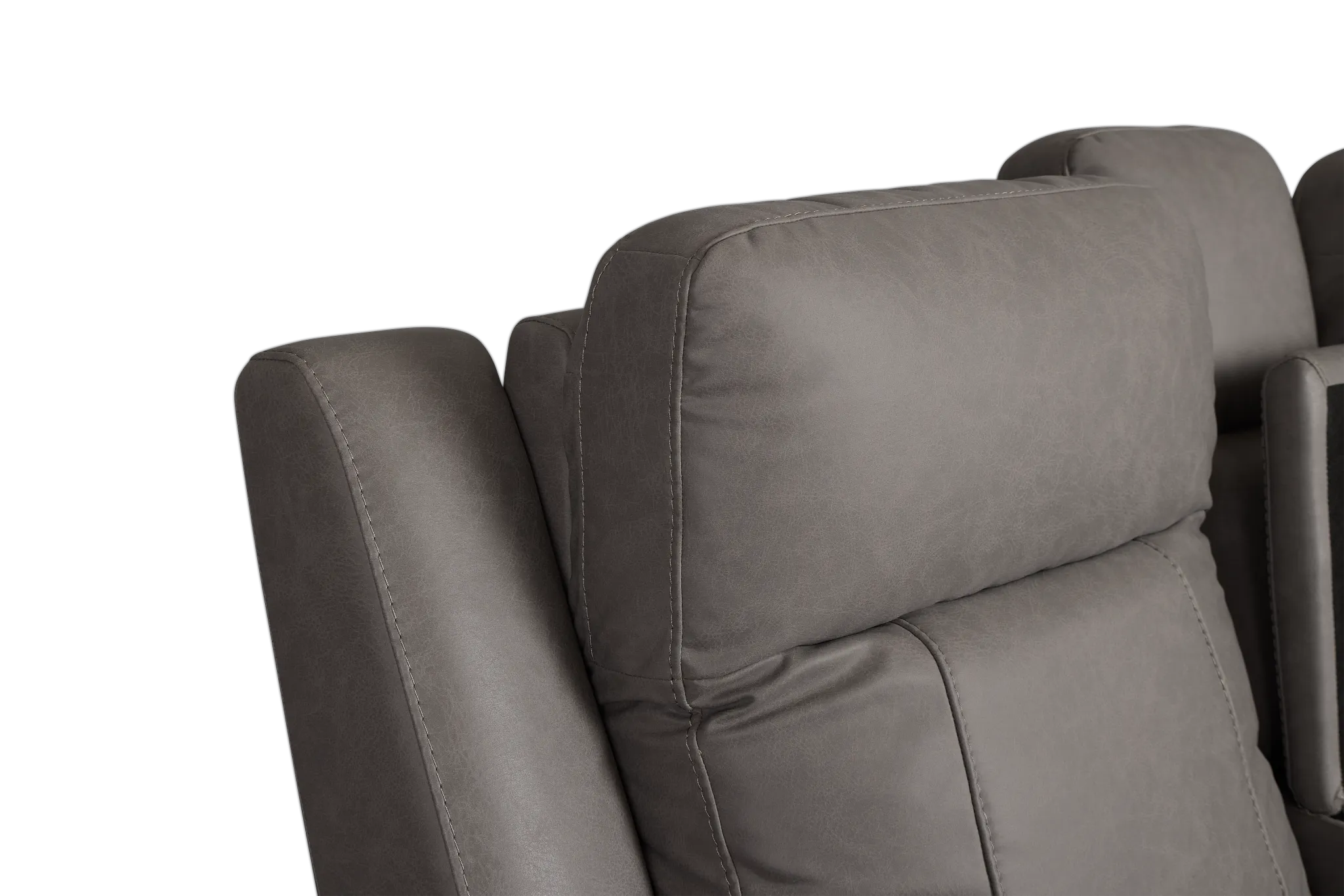 Colton Light Gray Micro Power Reclining Console Loveseat W/ Power Headrest