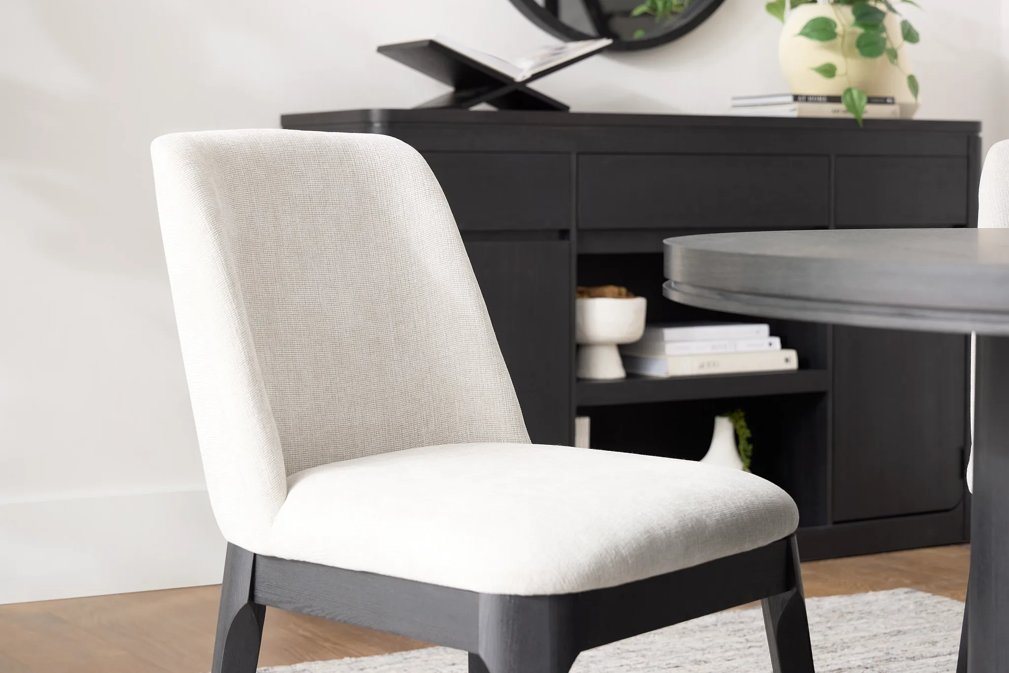 Emory Black Upholstered Side Chair
