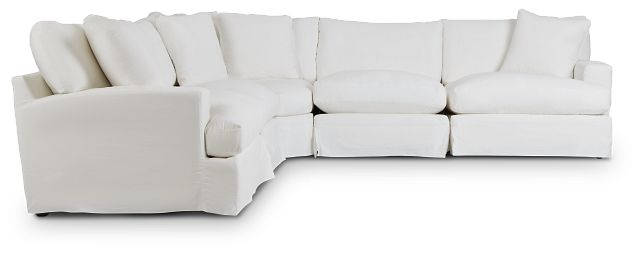 Delilah White Fabric Small Two-arm Sectional (3)