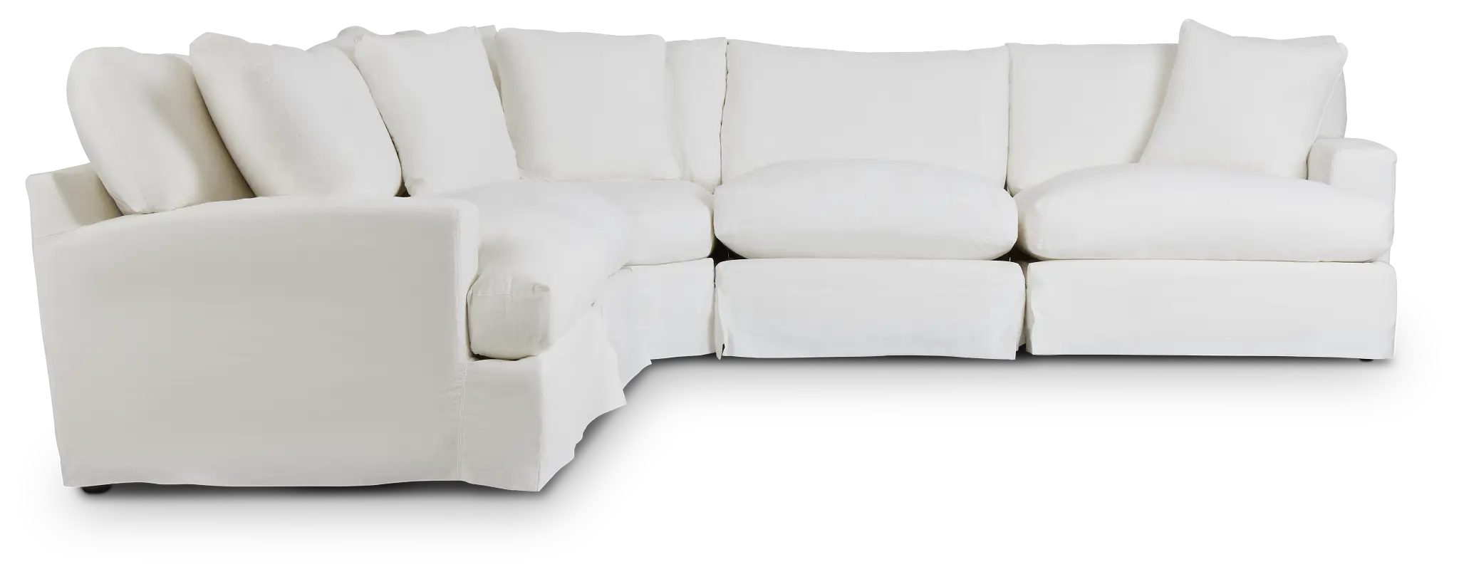 Delilah White Fabric Small Two-arm Sectional Delilah White Fabric Small Two-arm Sectional