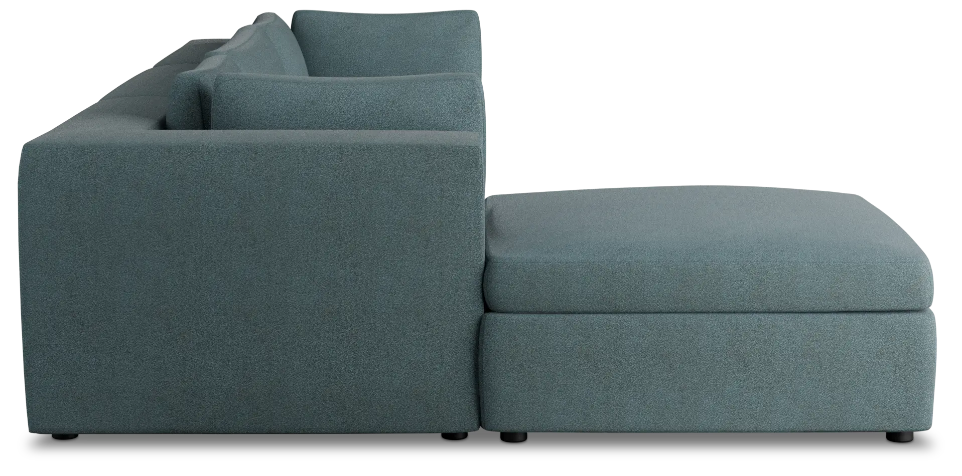 Destin Sutton Blue Fabric 4-piece Bumper Sectional Destin Sutton Blue Fabric 4-piece Bumper Sectional