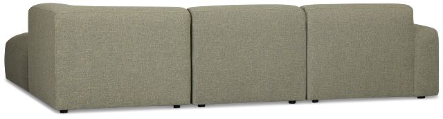 Baylor Green Fabric 4-piece Right Facing Bumper Sectional