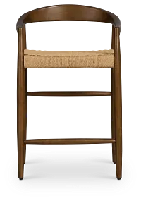 Santorini Mid Tone Curved 24" Woven Barstool