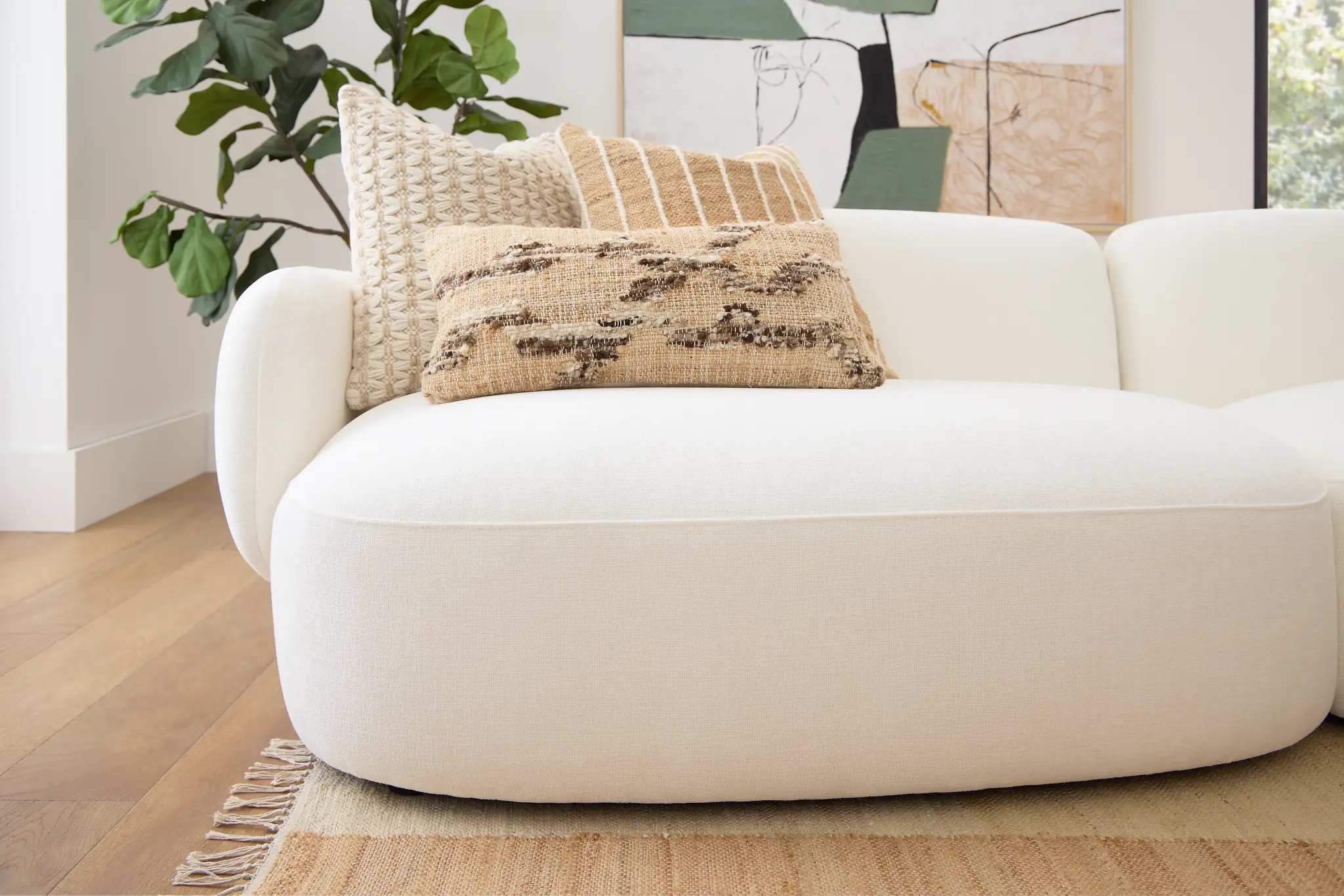 Halsey White Fabric Small Left Cuddler Sectional Halsey White Fabric Small Left Cuddler Sectional