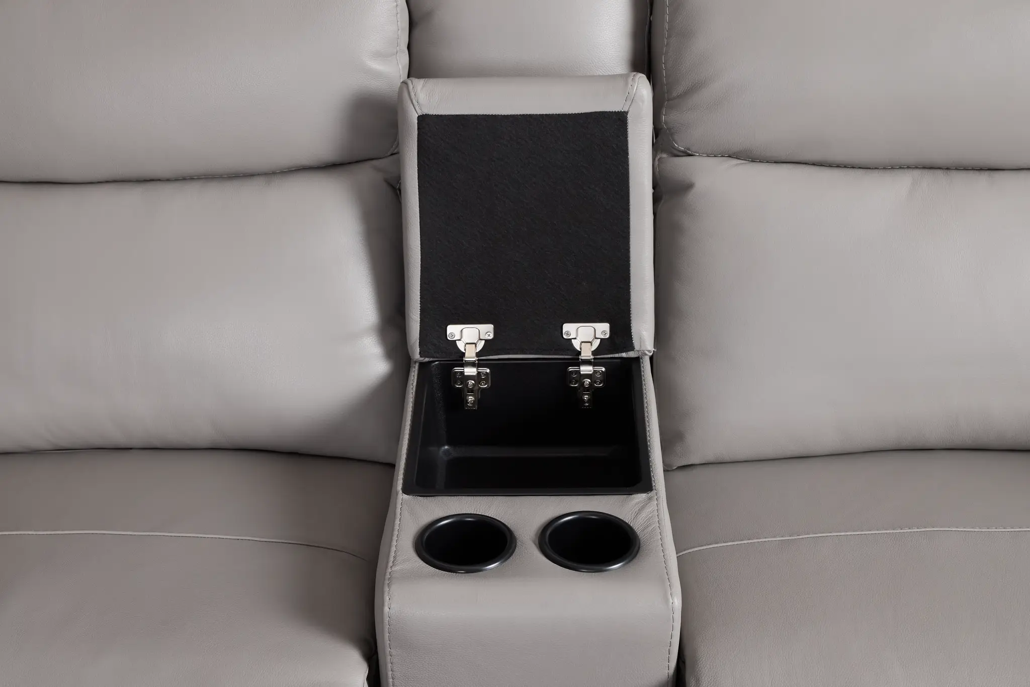 Walker Light Gray Lthr/vinyl Medium Triple Power 2-arm Sectional Walker Light Gray Lthr/vinyl Medium Triple Power 2-arm Sectional