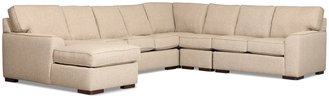 Sinclair Brown Fabric Left Chaise Cooling Memory Foam Sleeper Sectional