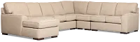 Sinclair Brown Fabric Left Chaise Cooling Memory Foam Sleeper Sectional