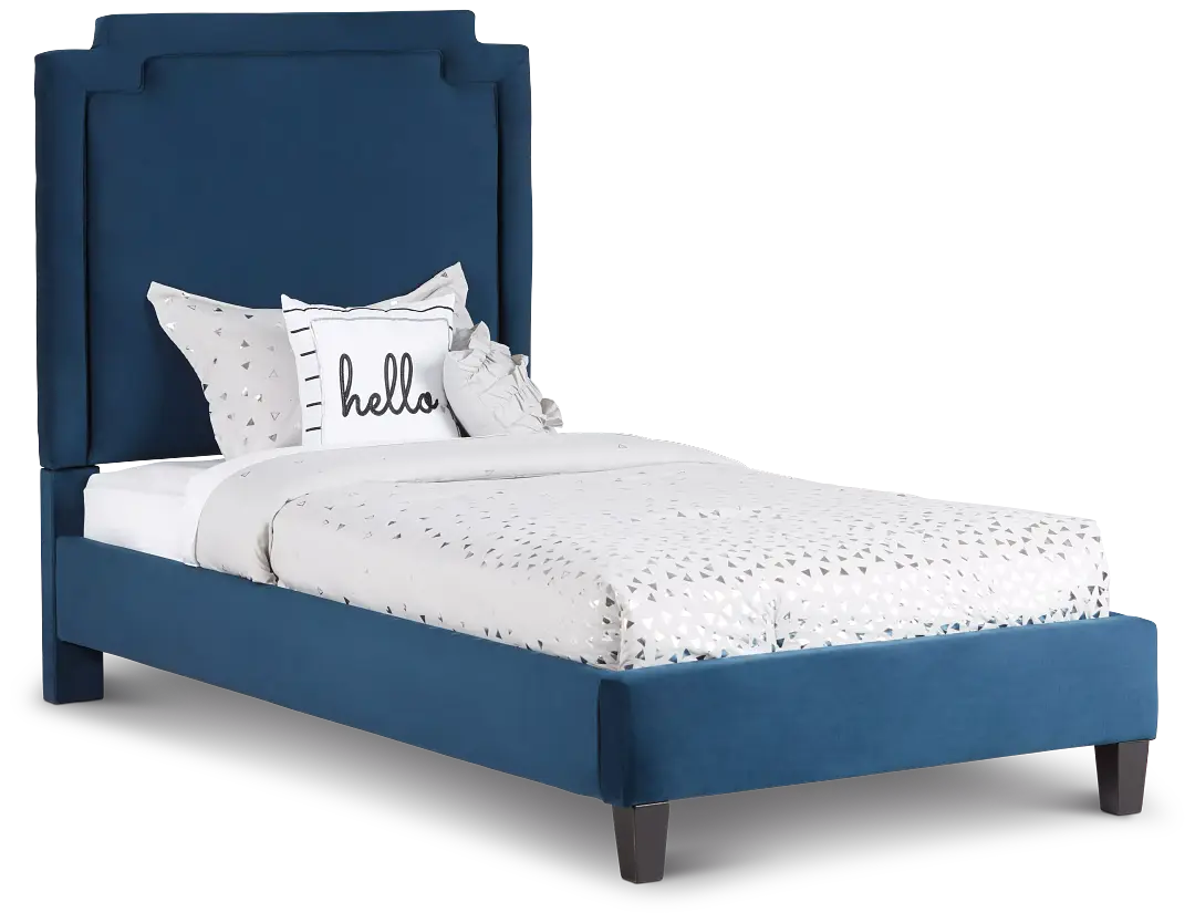 Whitney Dark Blue Uph Platform Bed Whitney Dark Blue Uph Platform Bed
