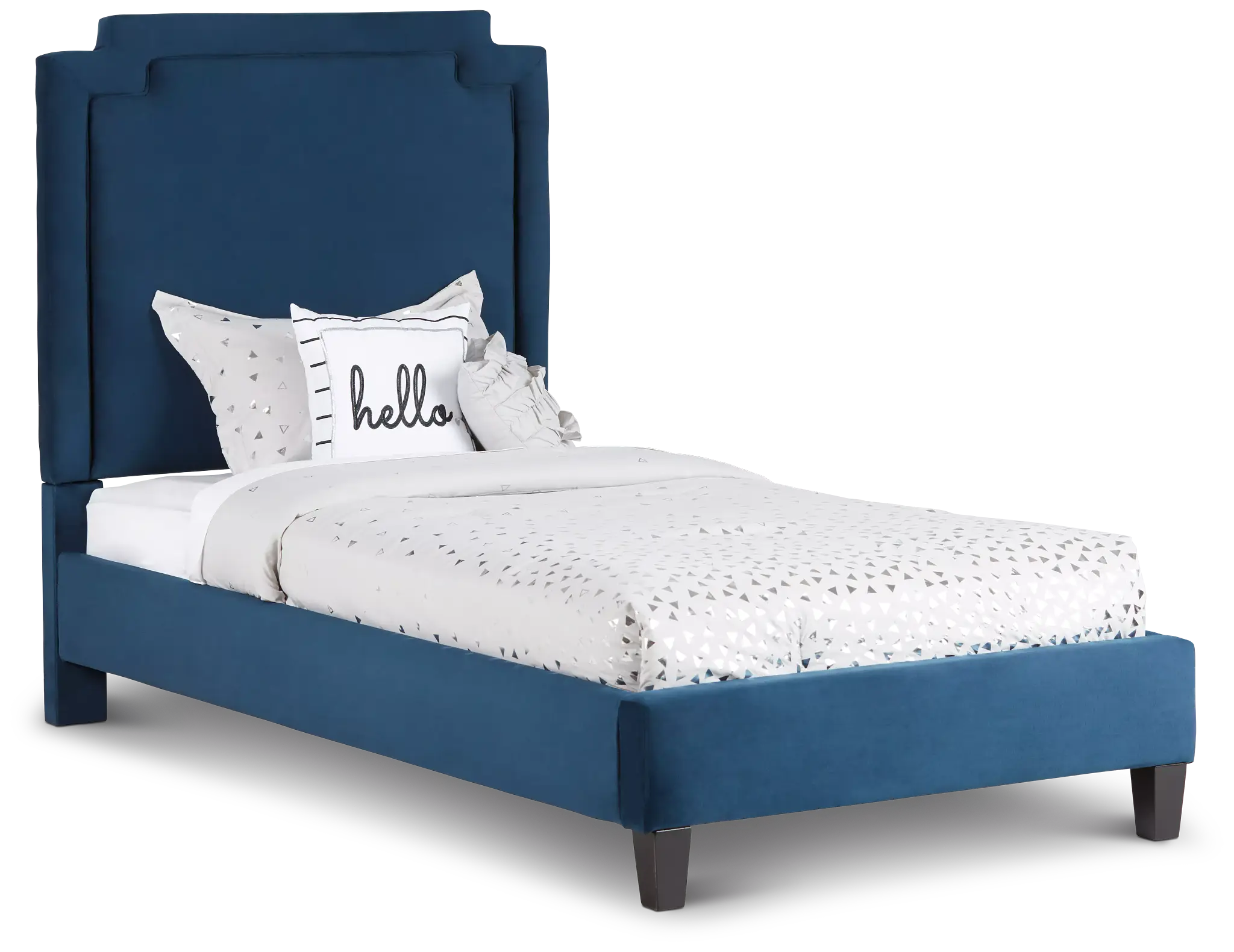 Whitney Dark Blue Uph Platform Bed Whitney Dark Blue Uph Platform Bed