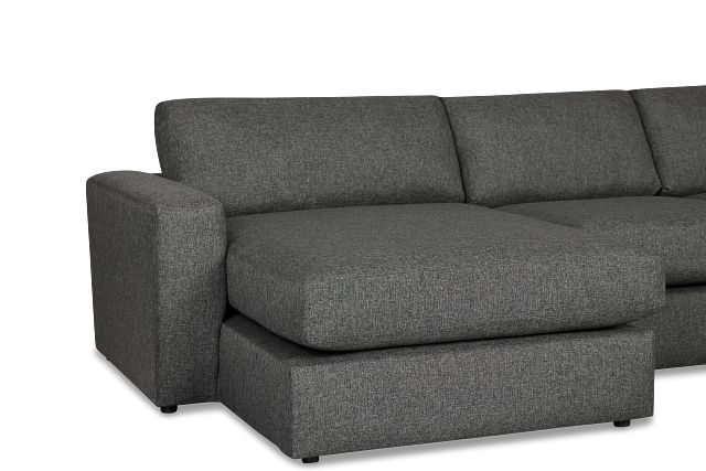 Brantley Dark Gray Fabric Small Left Chaise Sectional