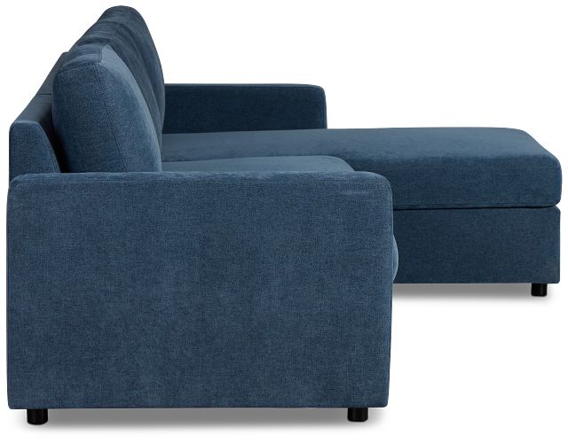 Addie Blue Fabric Right Chaise Storage Sectional