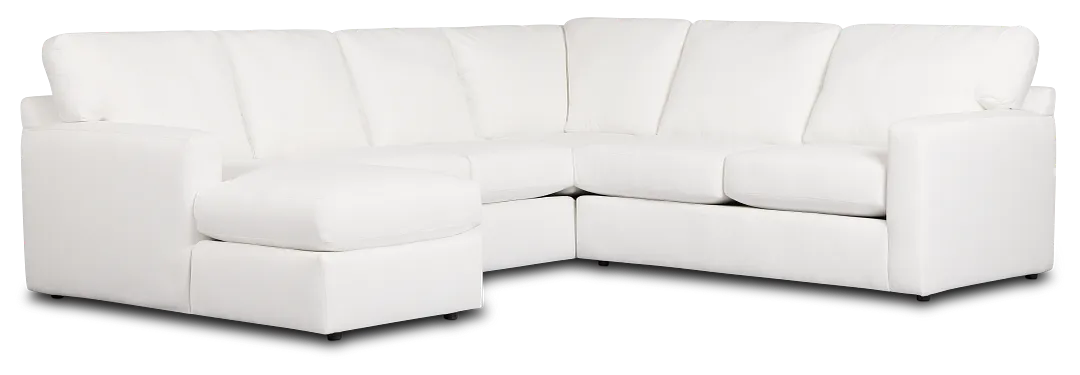 Rhodes White Fabric Medium Left Chaise Sectional