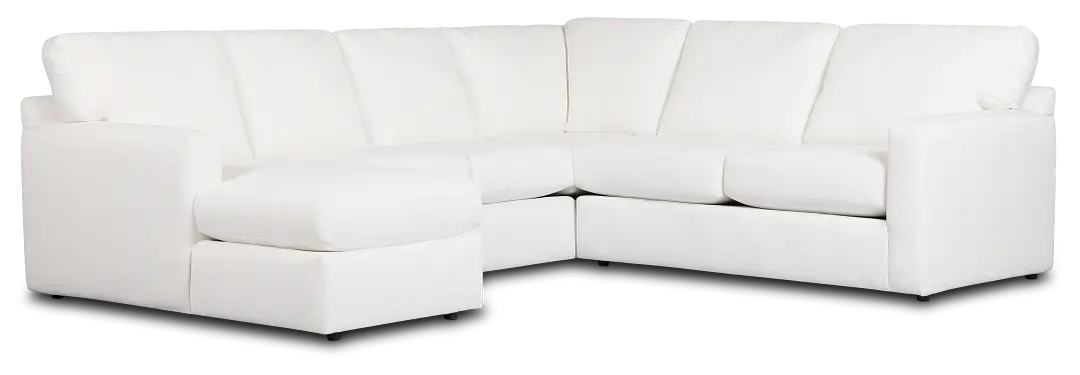 Rhodes White Fabric Medium Left Chaise Sectional Rhodes White Fabric Medium Left Chaise Sectional