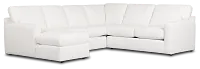 Rhodes White Fabric Medium Left Chaise Sectional