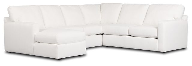 Rhodes White Fabric Medium Left Chaise Sectional