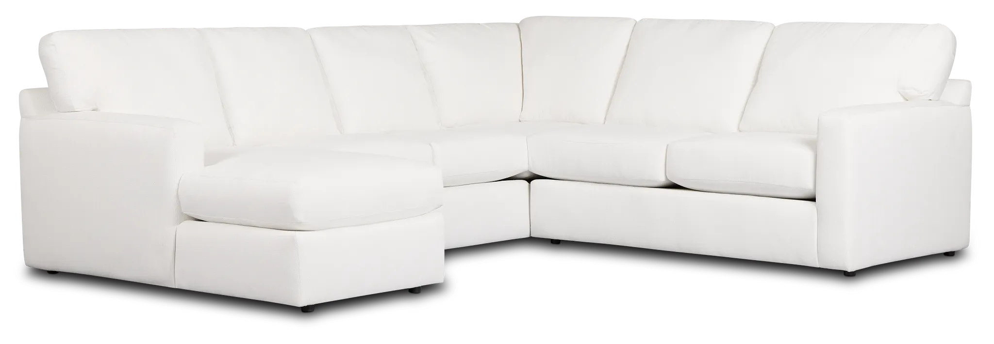 Rhodes White Fabric Medium Left Chaise Sectional