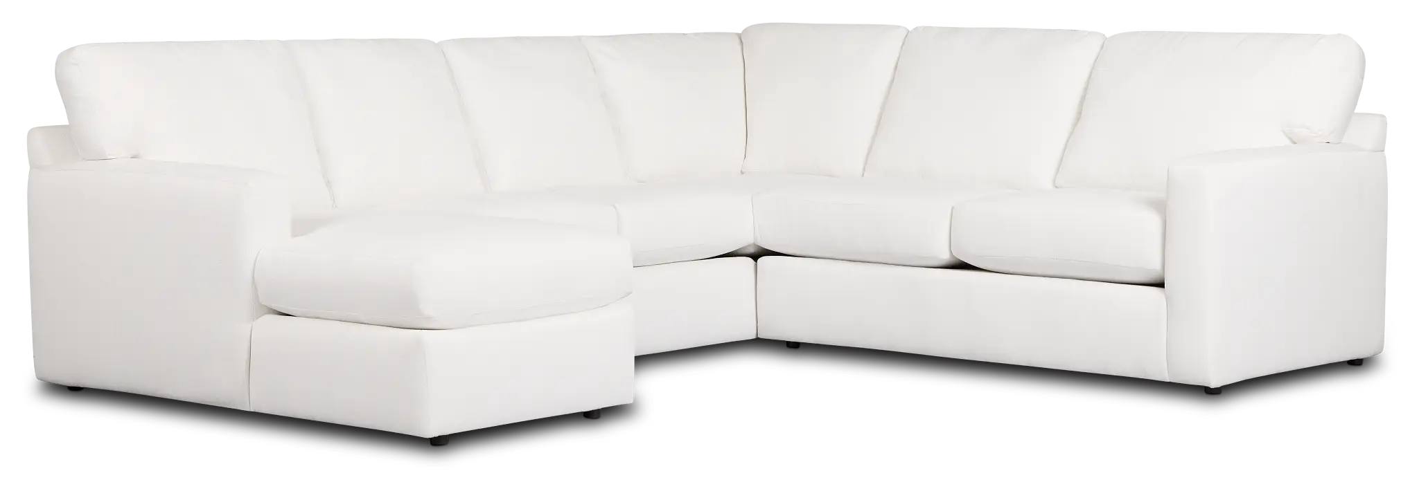 Rhodes White Fabric Medium Left Chaise Sectional Rhodes White Fabric Medium Left Chaise Sectional