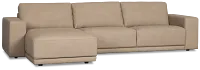 Kellan Taupe Leather Left Chaise Sectional