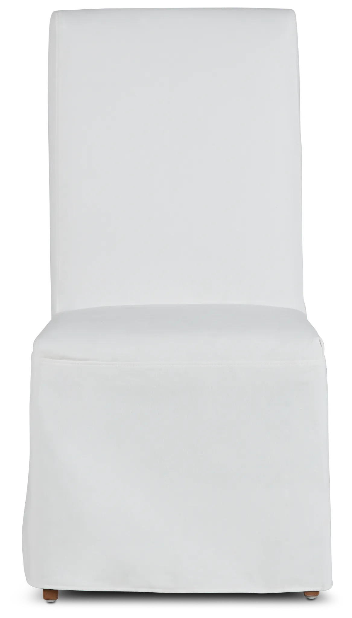 Destination White Long Slipcover Chair With Light Tone Leg
