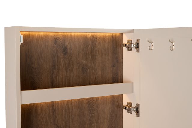 Brasilia Light Beige Storage Floor Mirror