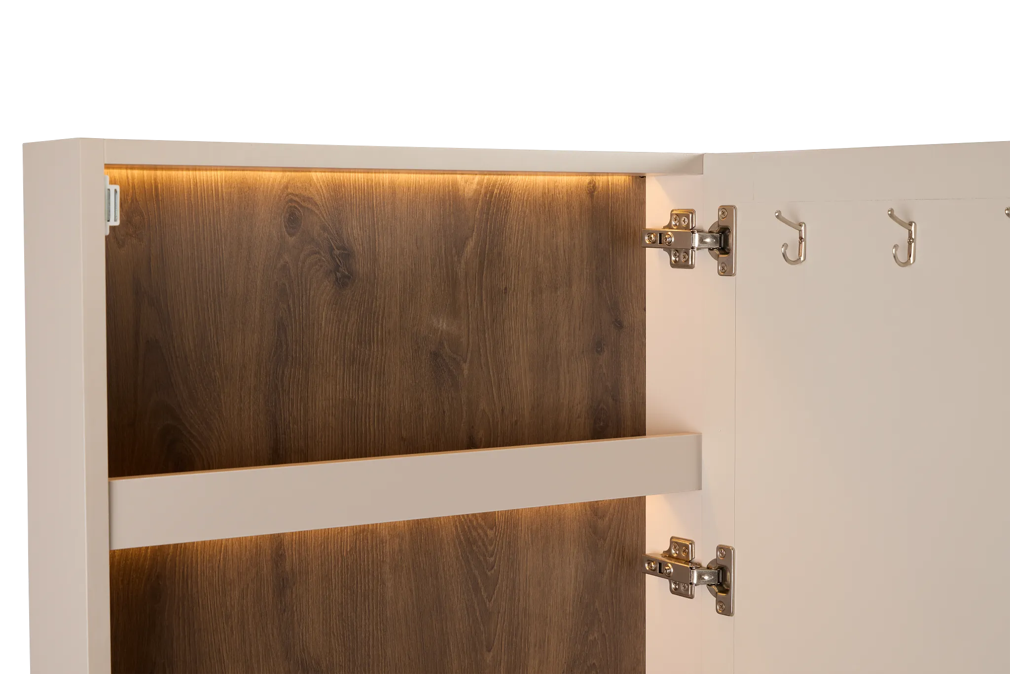 Brasilia Light Beige Storage Floor Mirror