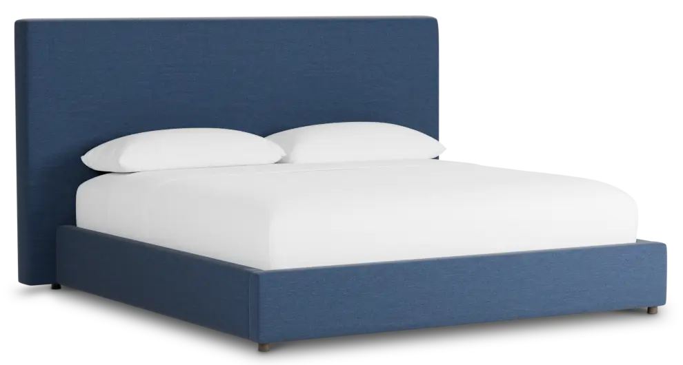 Grayton Peyton Dark Blue 54" Upholstered Platform Bed Grayton Peyton Dark Blue 54" Upholstered Platform Bed