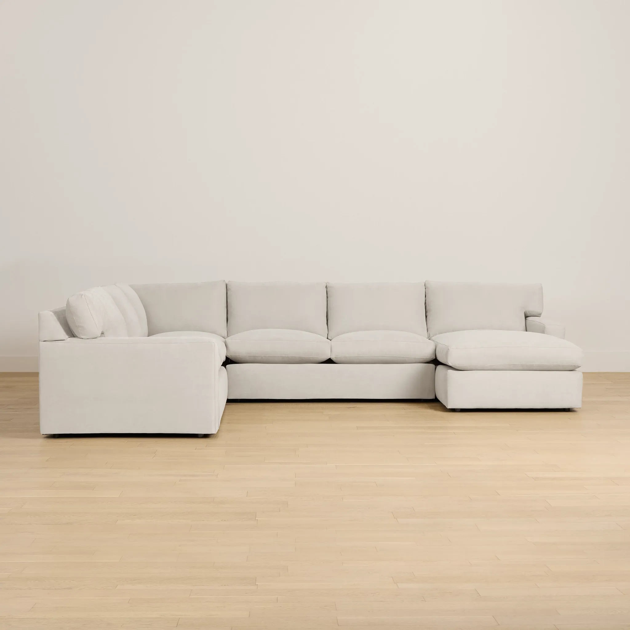 Hudson Gray Fabric Medium Right Chaise Sectional