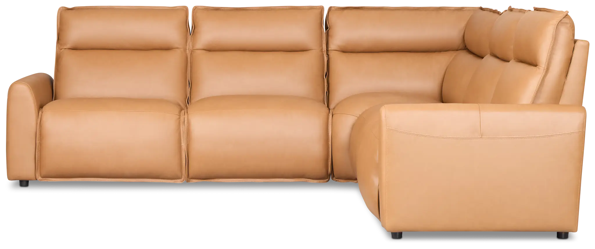 Edison Medium Brown Leather/Vinyl Small Dual Power Reclining Two-arm Sectional Edison Medium Brown Leather/Vinyl Small Dual Power Reclining Two-arm Sectional