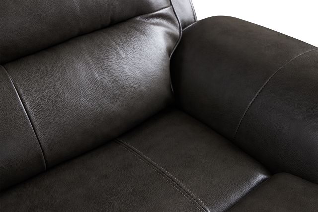 Maverick Dark Gray Lthr/vinyl Medium Dual Power 2-arm Reclining Sectional