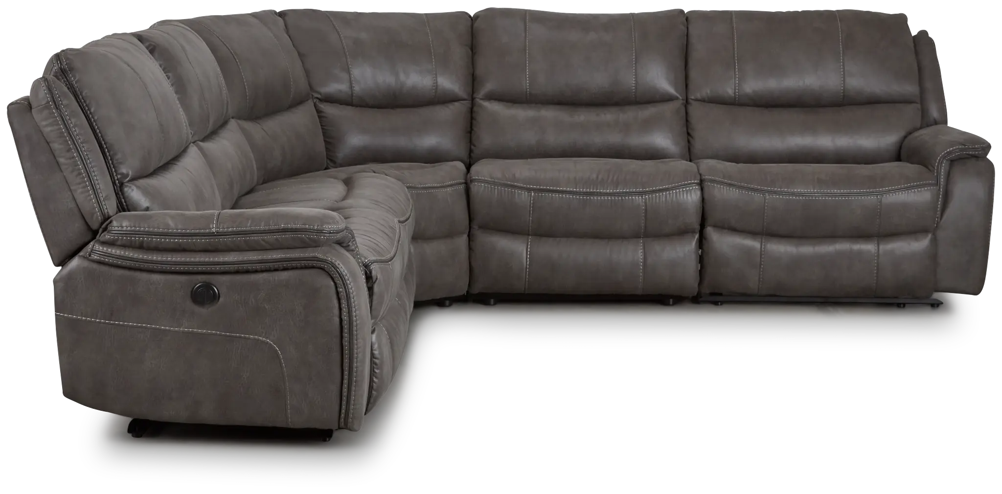 Dober Dark Gray Micro Small Two-arm Power Reclining Sectional Dober Dark Gray Micro Small Two-arm Power Reclining Sectional