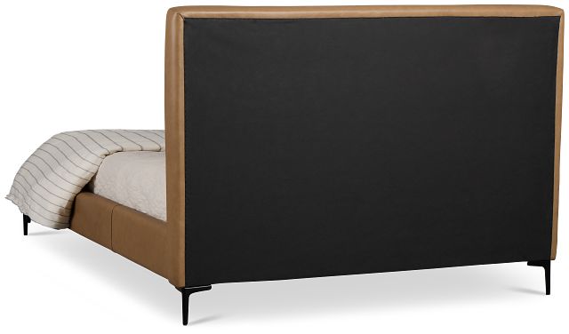 Highland Dark Brown Leather Panel Bed