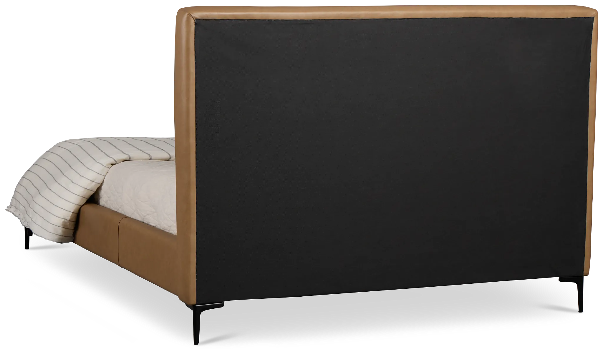 Highland Dark Brown Leather Panel Bed