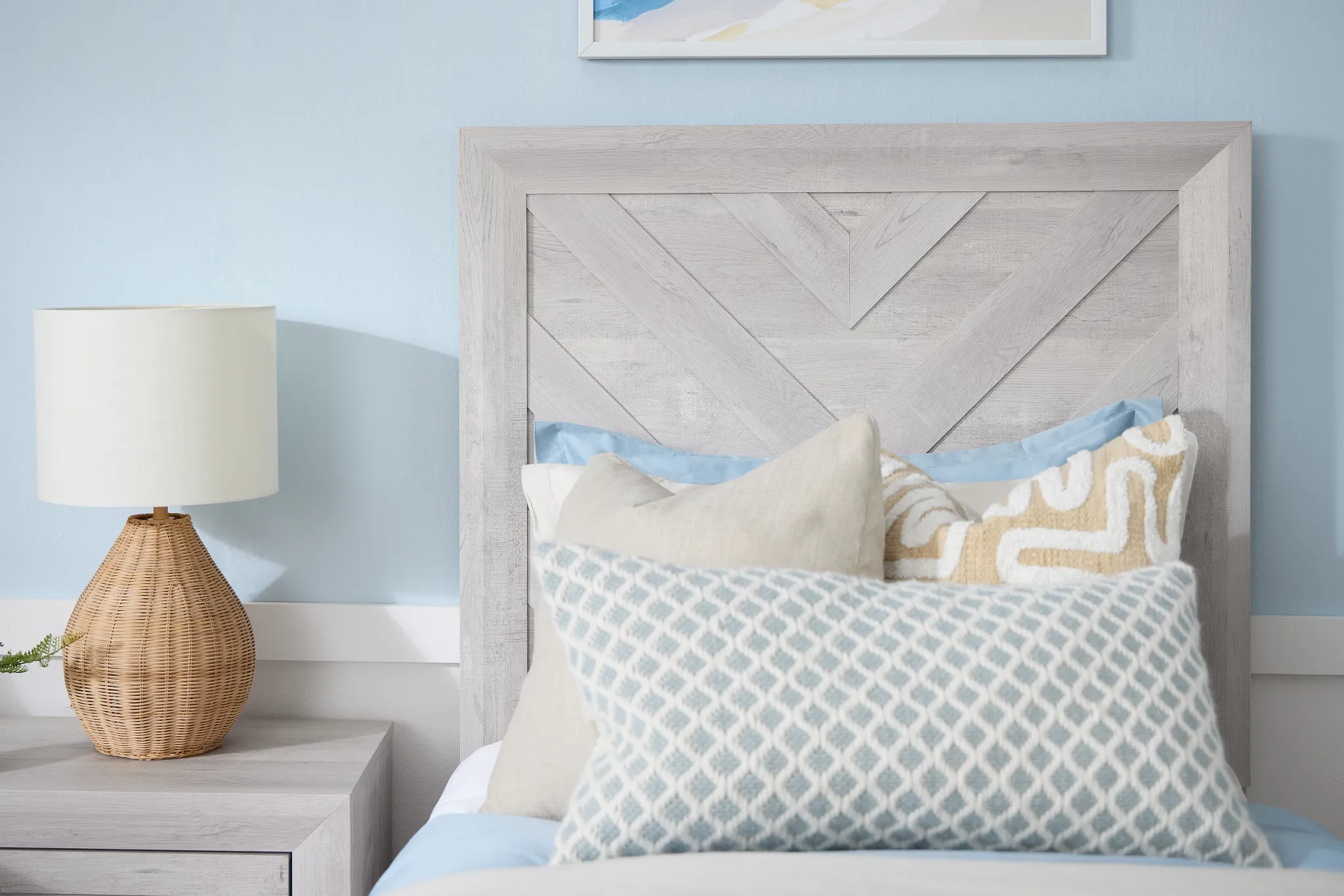 Delray White Panel Bed